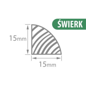 ćwierćwałek wypukły 15x15